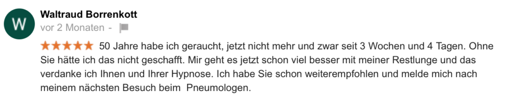 Raucherentwöhnung Feedback