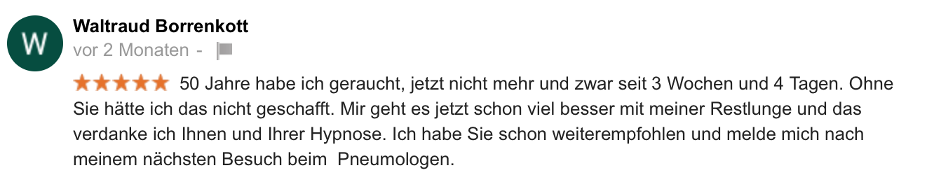 Raucherentwöhnung Feedback